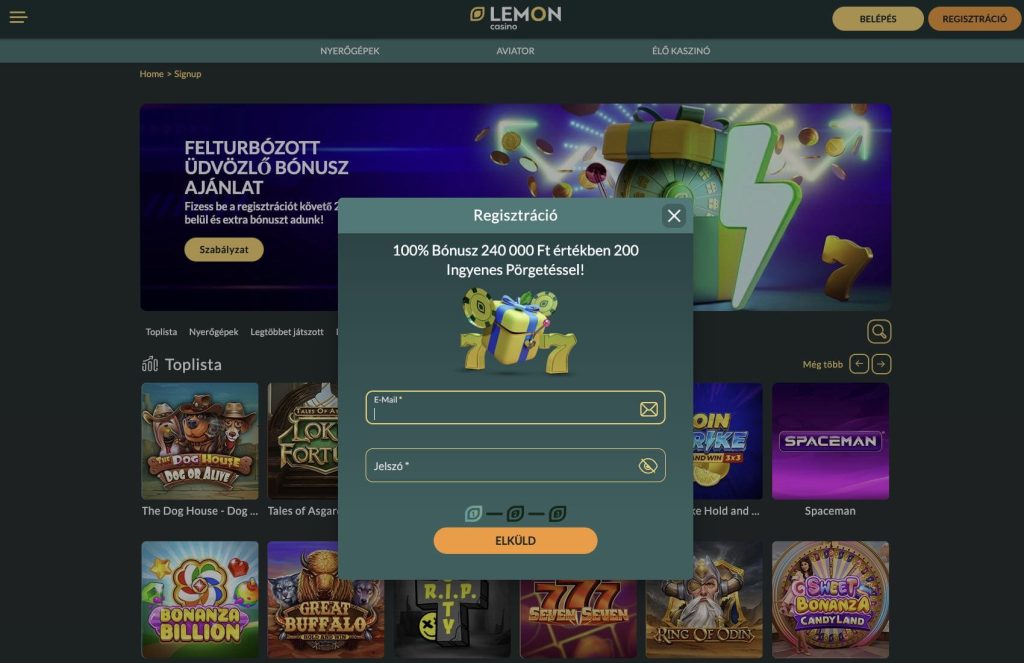 Lemon casino regisztráció