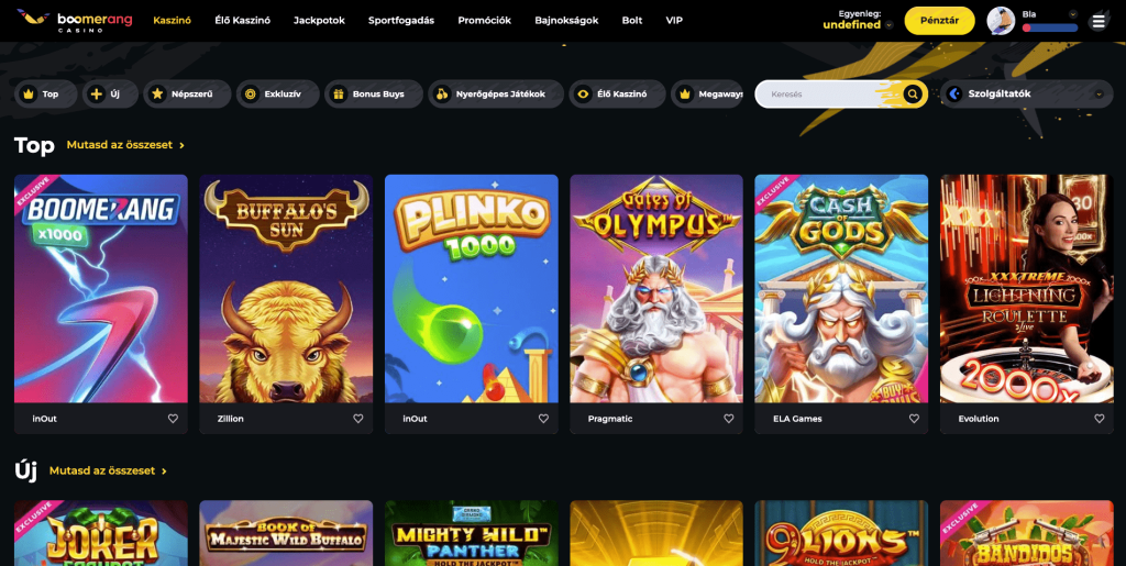 Boomerang Casino Nyerőgépek