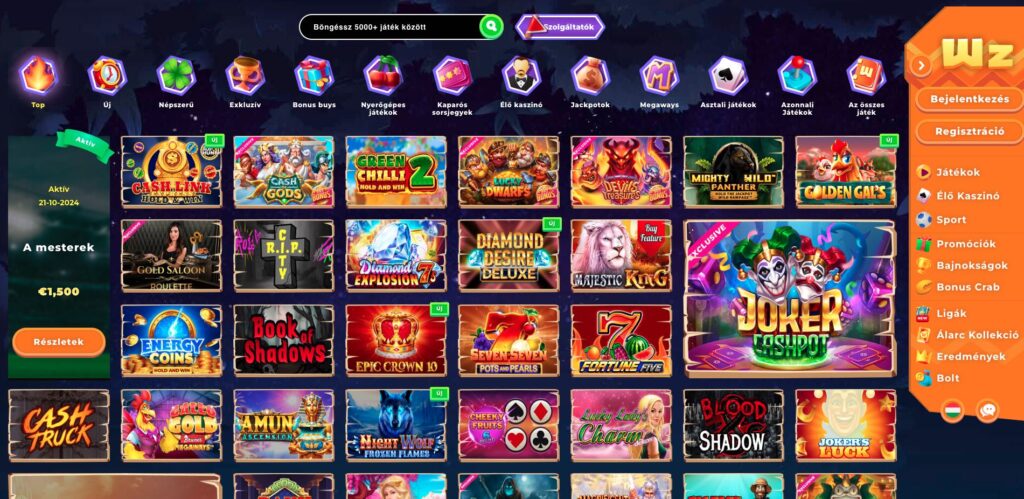 Wazamba Casino nyerőgépek
