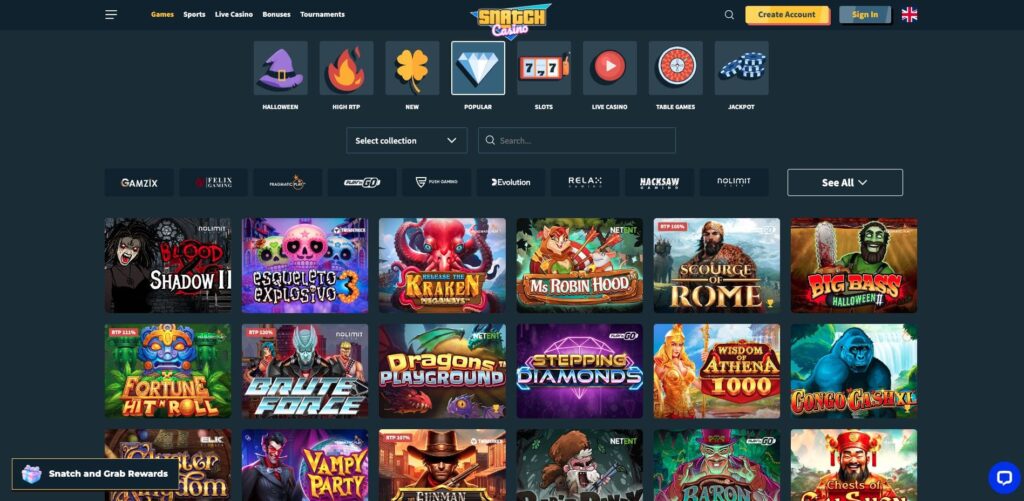 Snatch Casino nyerőgépek