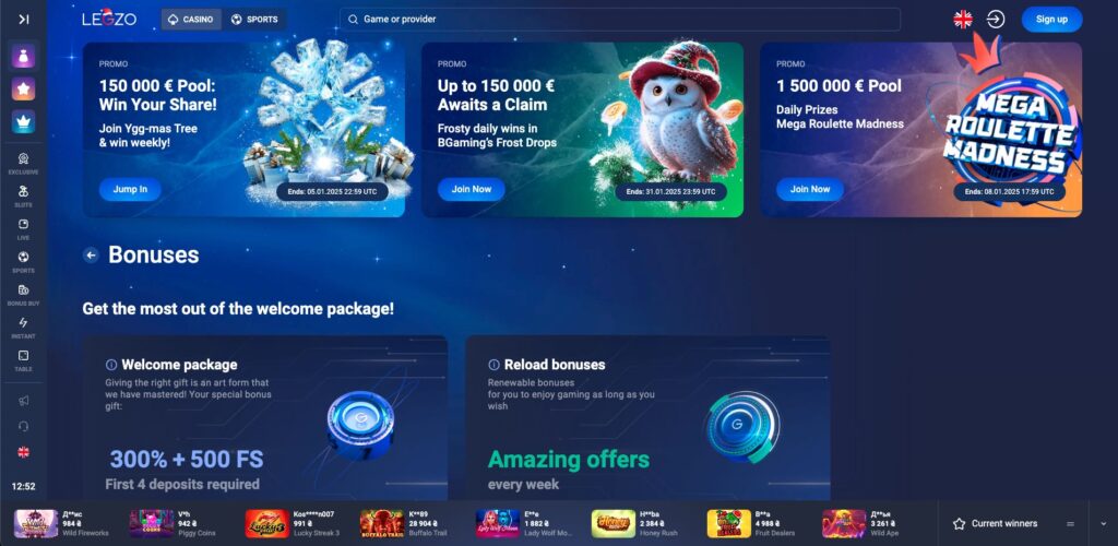 Legzo Casino bónuszok
