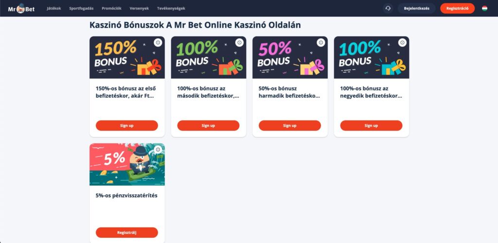MrBet Casino bónuszok