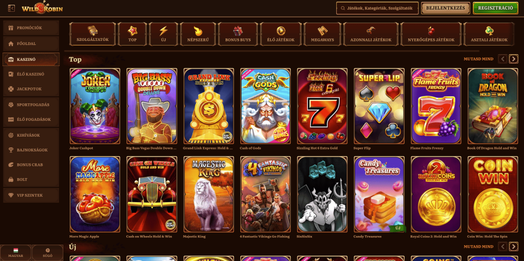 WildRobin Casino nyerőgépek