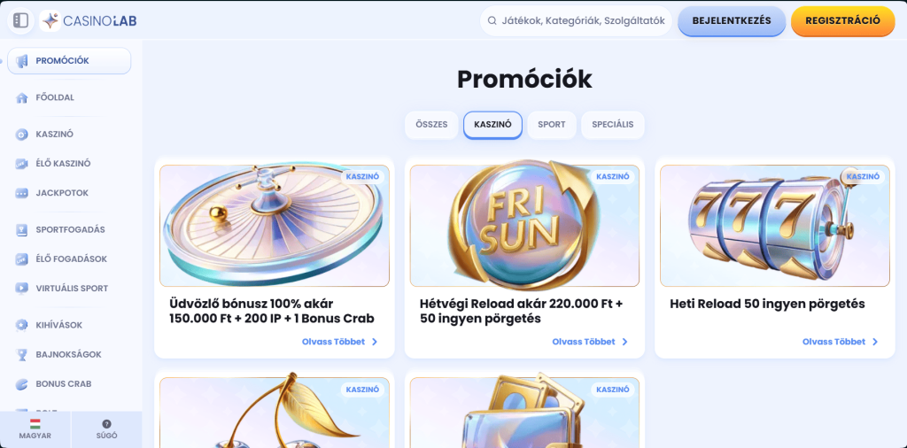 CasinoLab Casino bónuszok