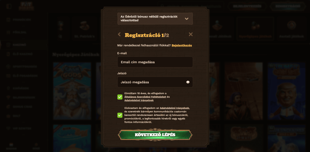 Fat Pirate Casino regisztráció