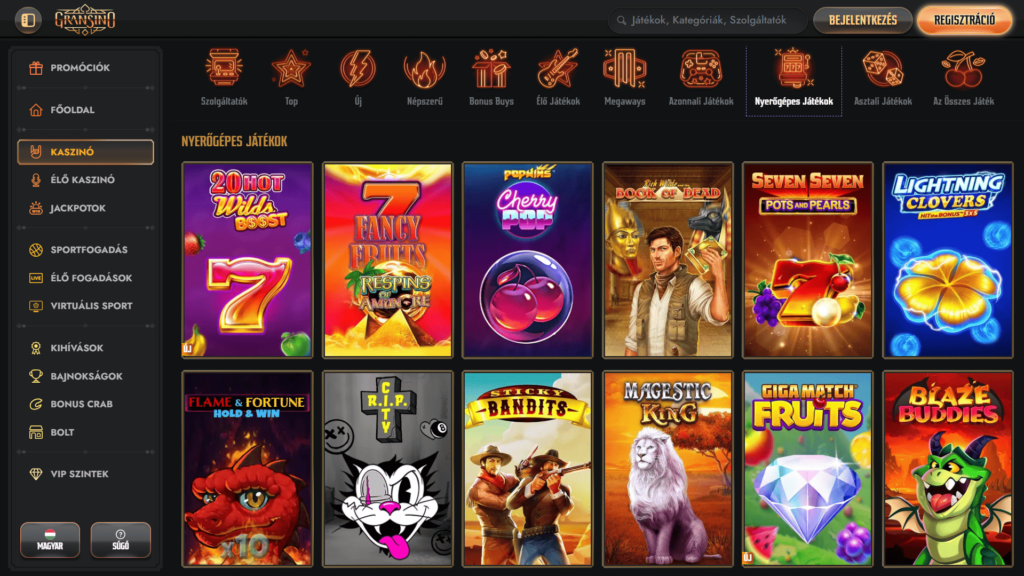 Gransino Casino nyerőgépek