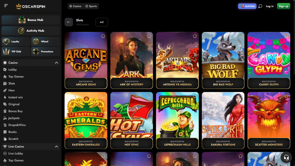 Oscarspin Casino nyerőgépek