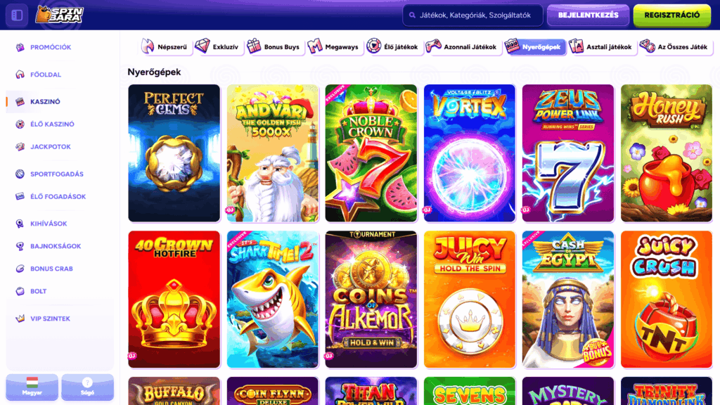 Spinbara Casino nyerőgépek