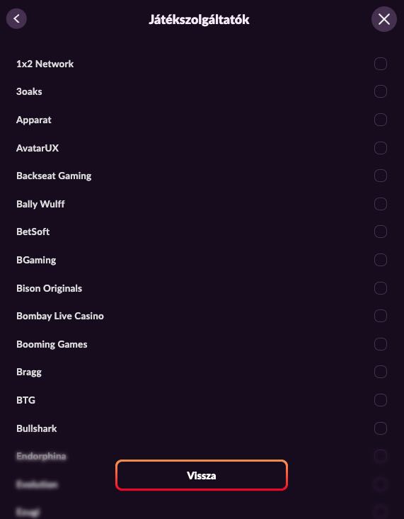 Kaszinójáték-szolgáltatók listája