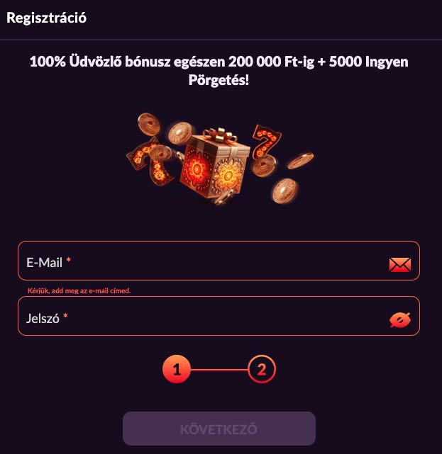 Fireball Casino regisztráció