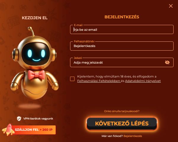 Vegazone Casino regisztráció