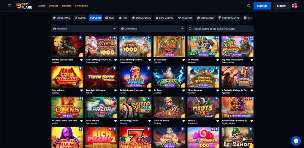 BetFlare Casino nyerőgépek