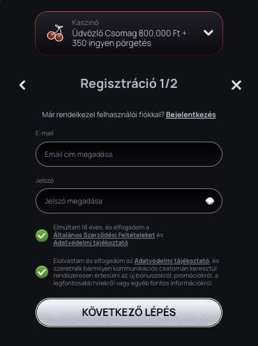 Casinova Casino regisztráció